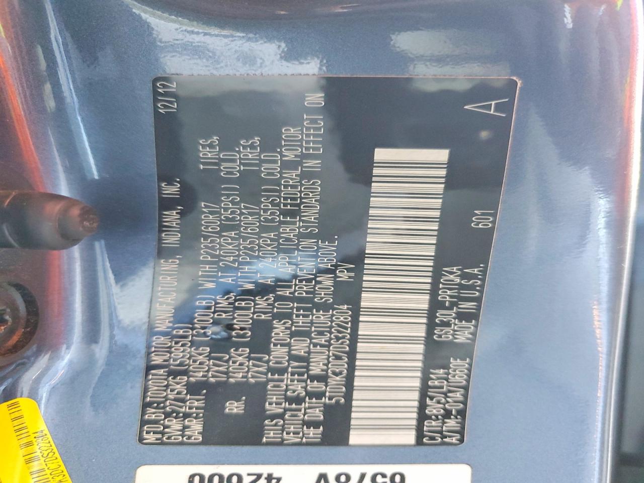2013 TOYOTA SIENNA XLE photo 27