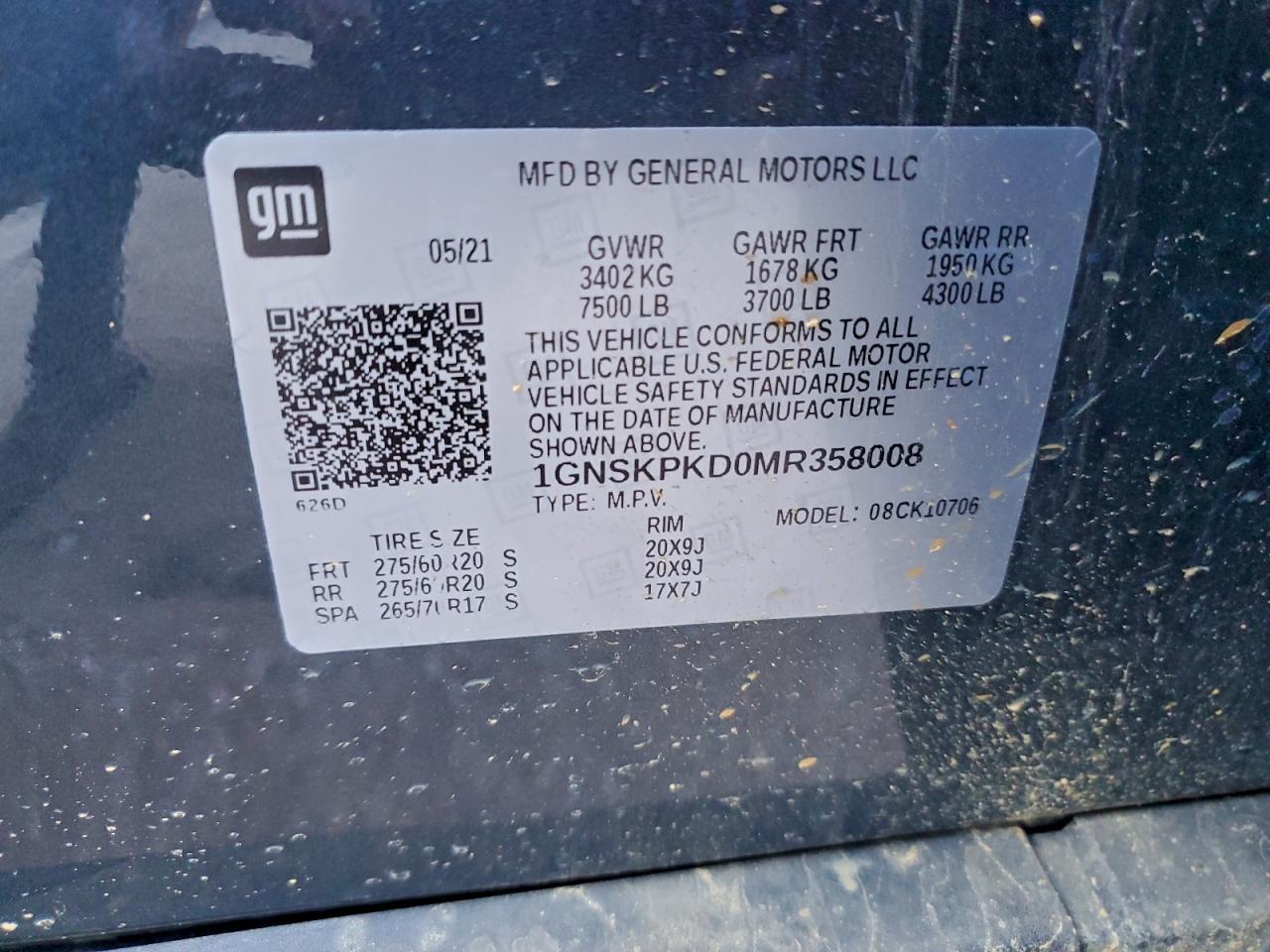 2021 CHEVROLET TAHOE K1500 Z71 photo 14