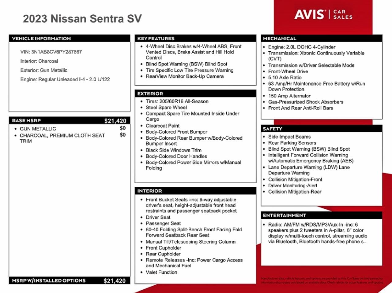 2023 NISSAN SENTRA SV photo 23