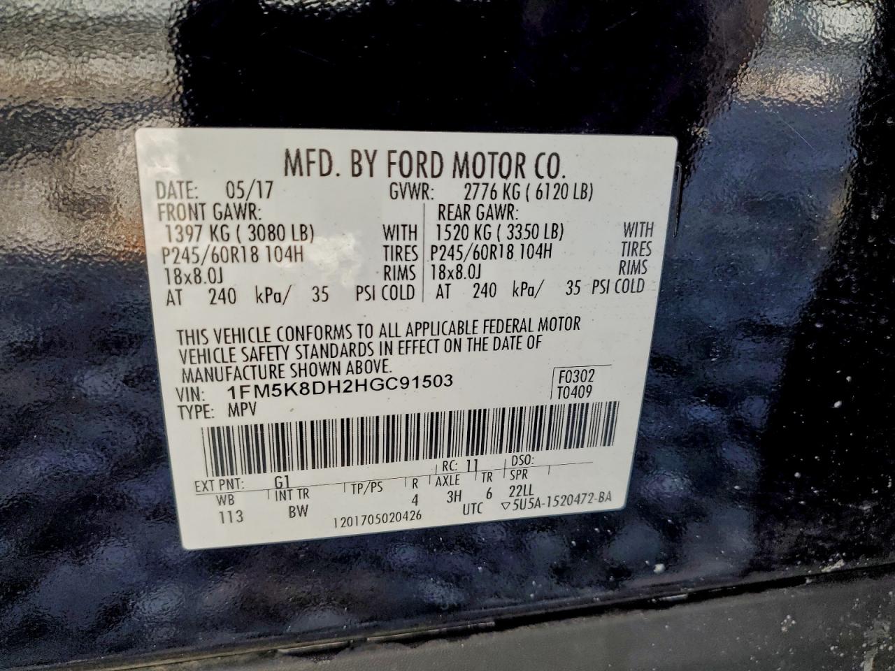 2017 FORD EXPLORER XLT photo 13