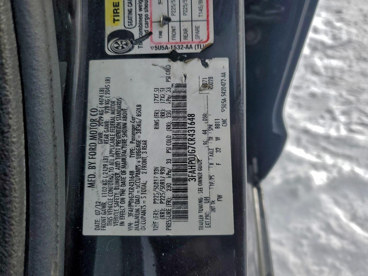 2012 FORD FUSION SEL photo 12
