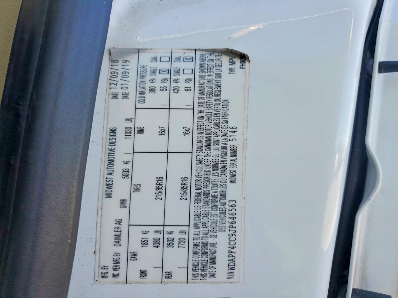 2019 AMPA SPRINTER CARGO 3500 photo 13