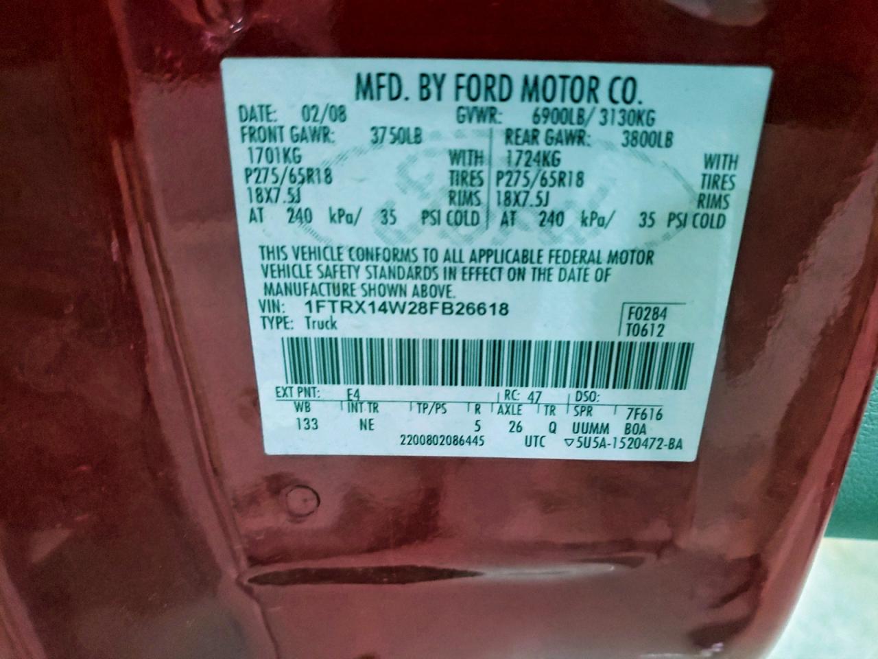 2008 FORD F150 photo 12