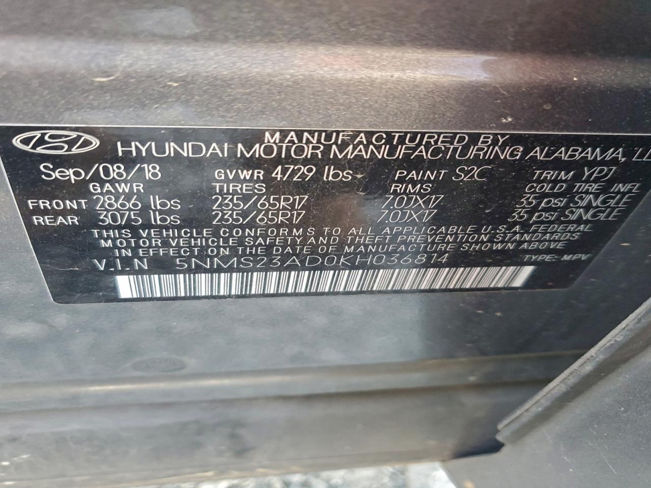 2019 HYUNDAI SANTA FE SE photo 25