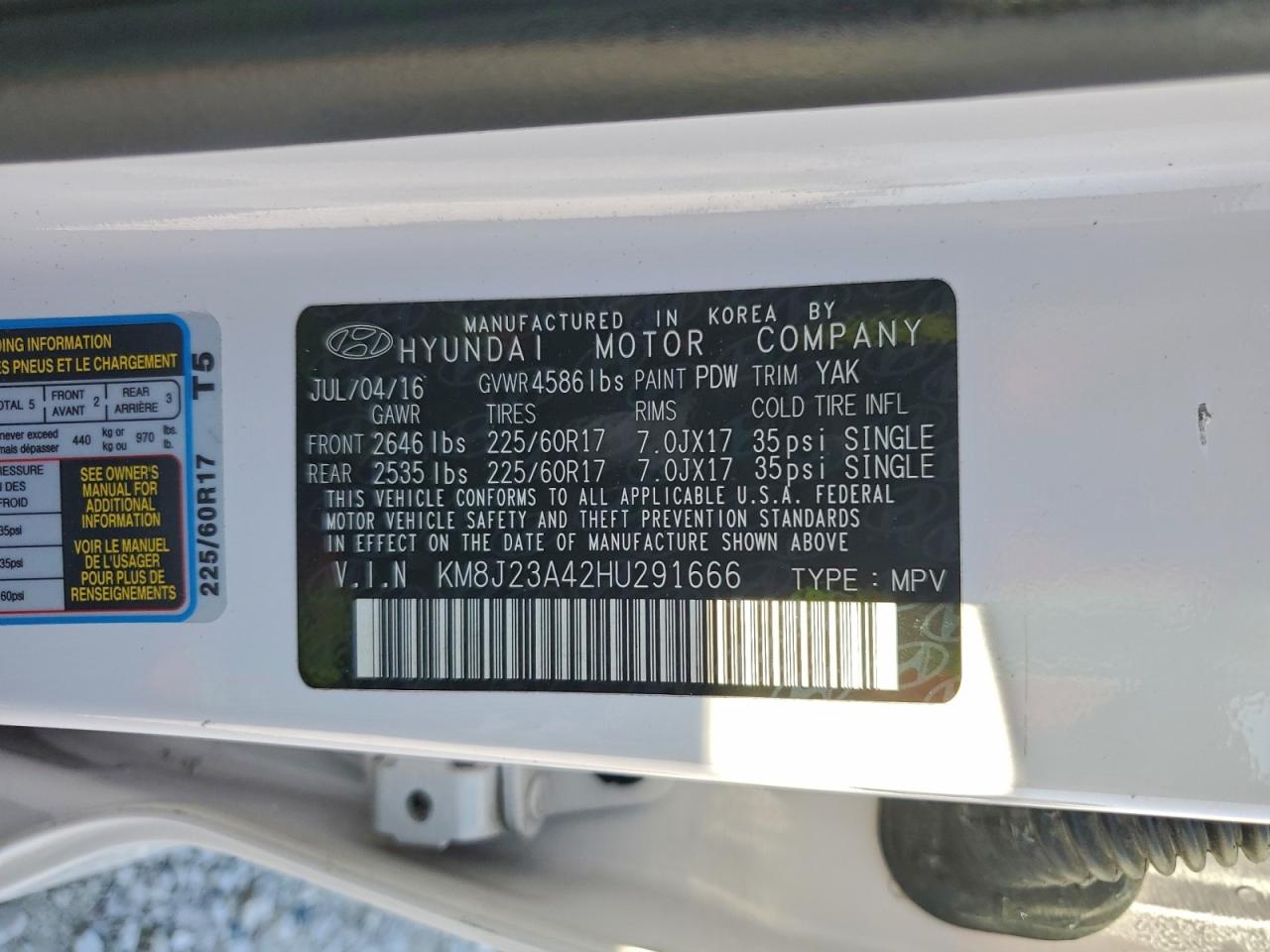 2017 HYUNDAI TUCSON SE photo 13