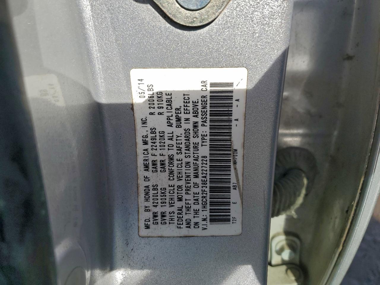 2014 HONDA ACCORD LX photo 12