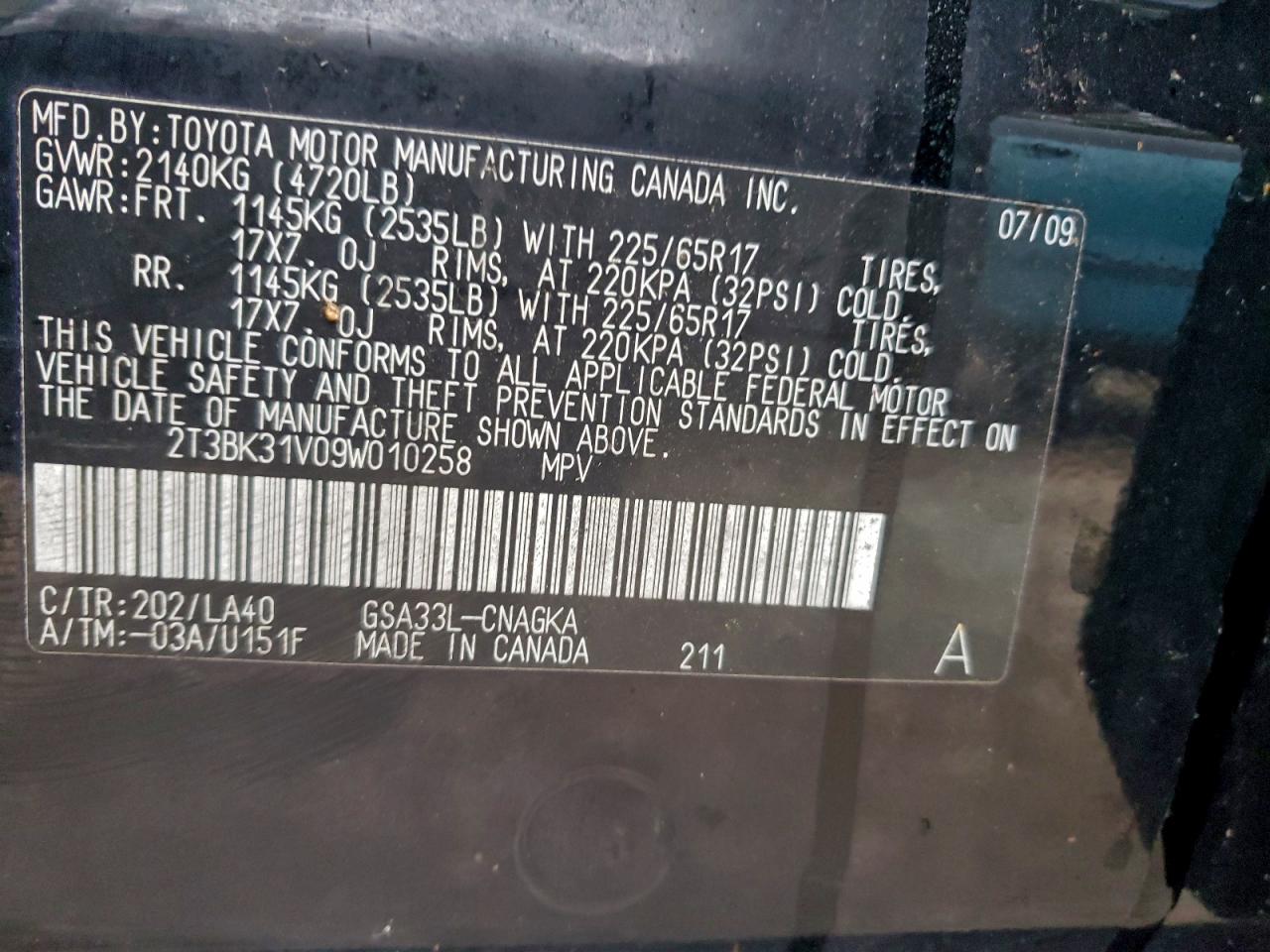 2009 TOYOTA RAV4 LIMITED photo 13