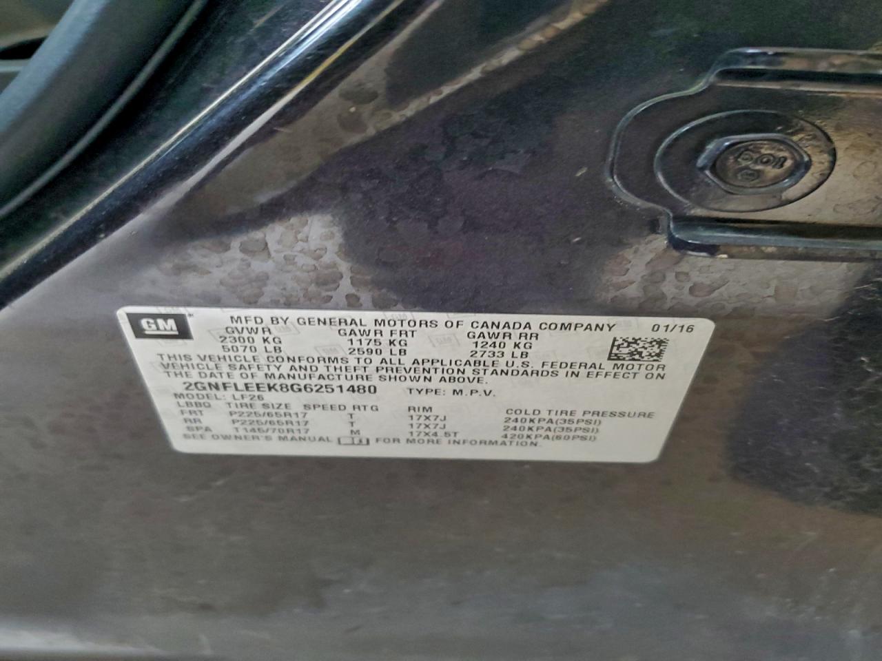2016 CHEVROLET EQUINOX LS photo 13