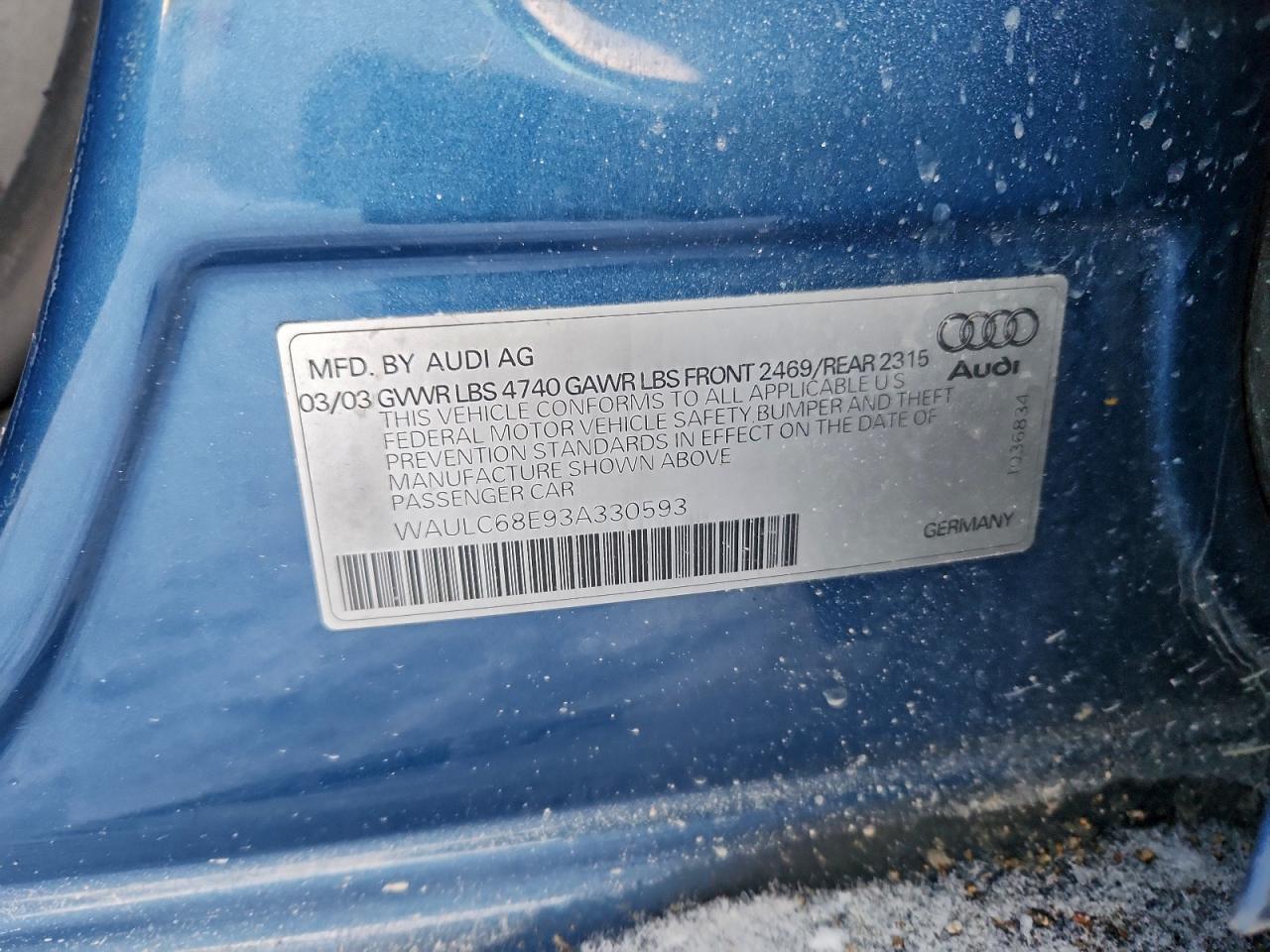 2003 AUDI A4 1.8T QUATTRO photo 12