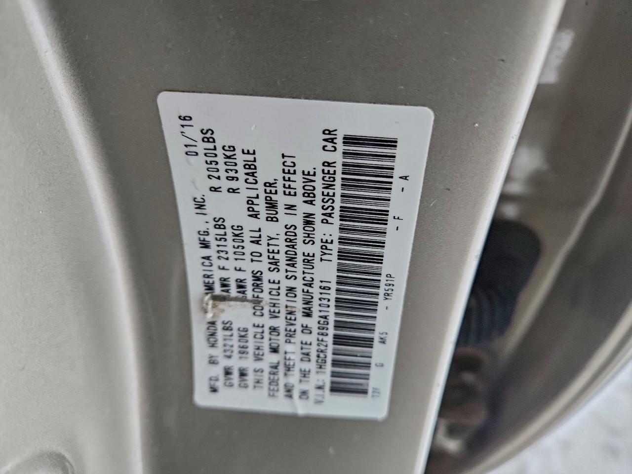 2016 HONDA ACCORD EXL photo 23