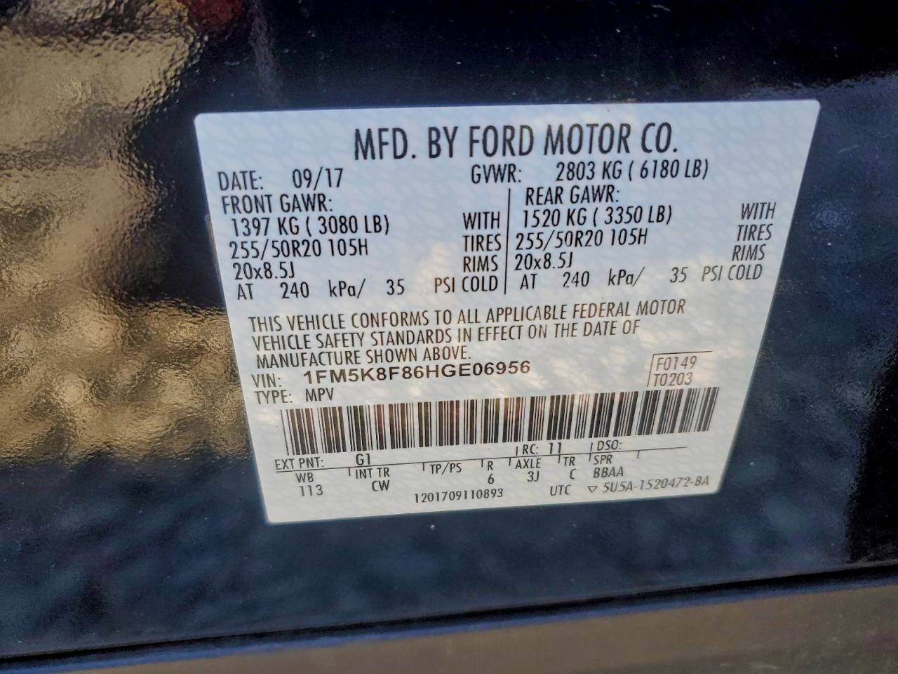 2017 FORD EXPLORER LIMITED photo 13