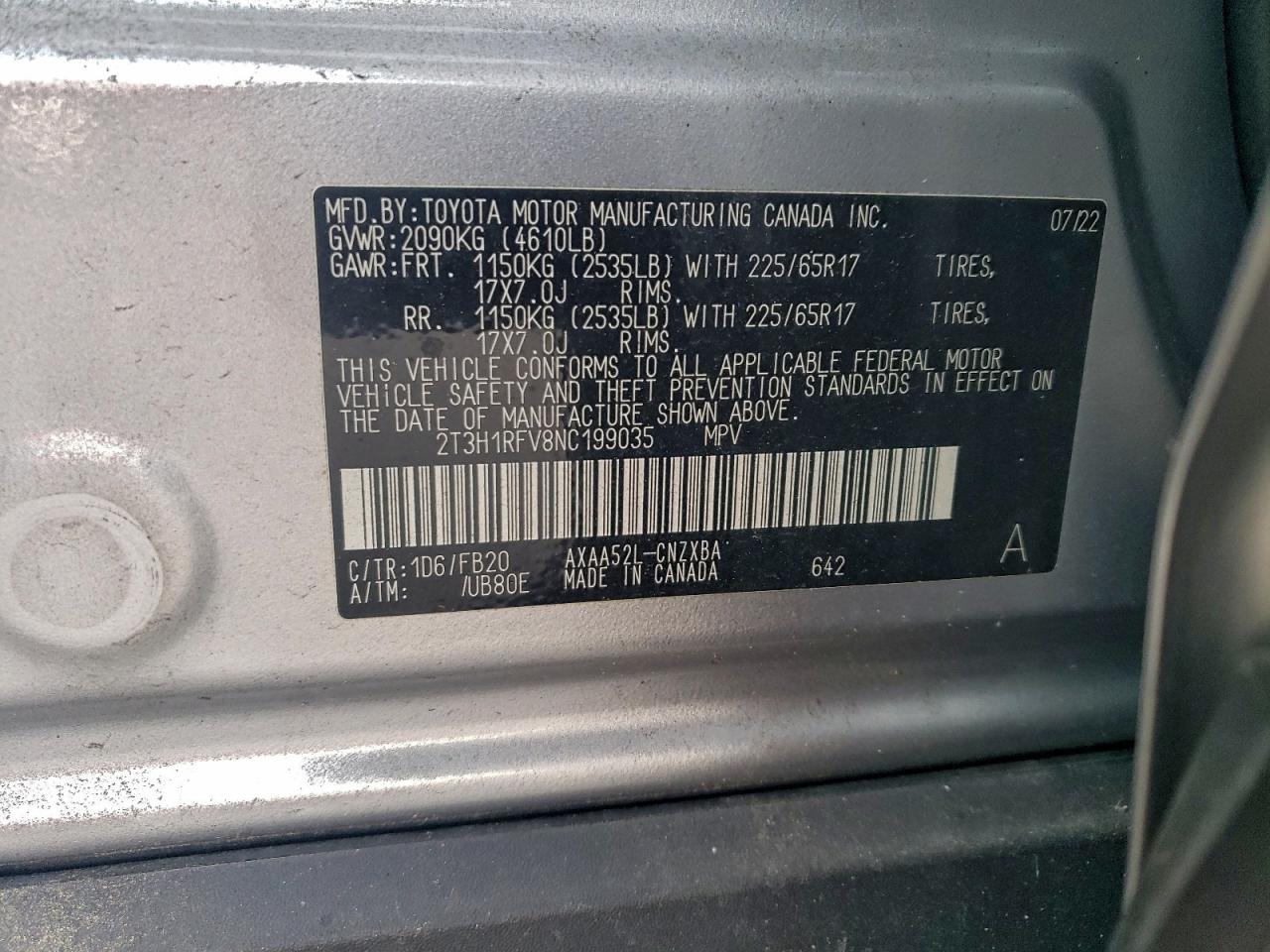 2022 TOYOTA RAV4 LE photo 13
