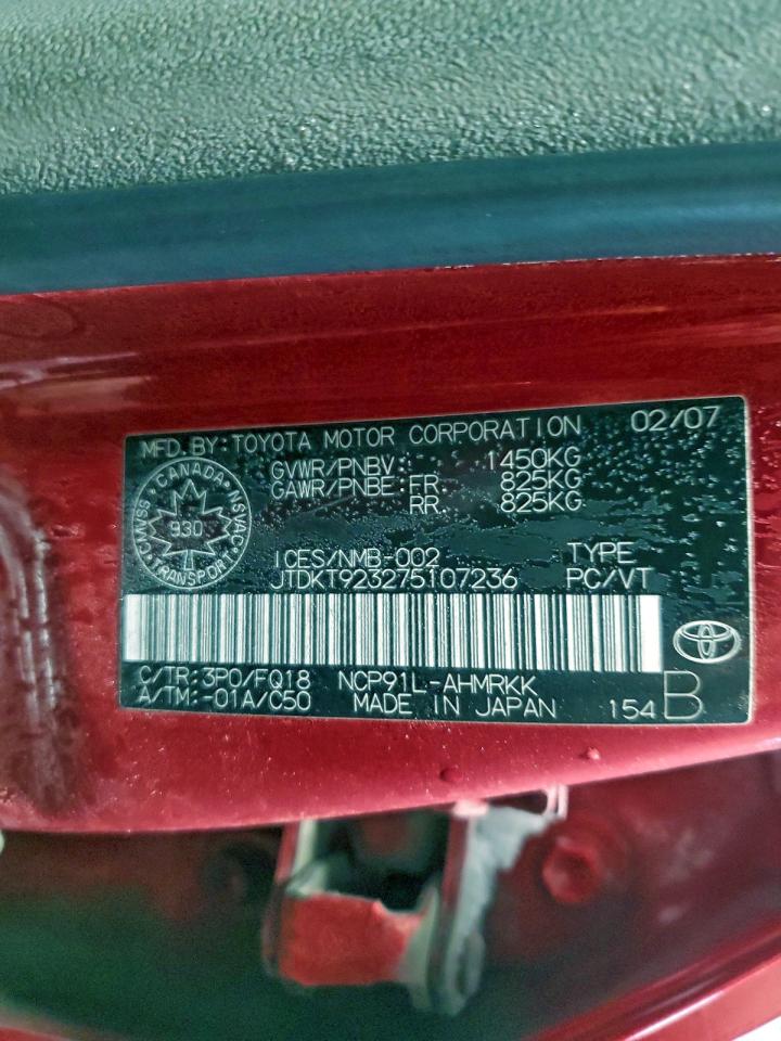 2007 TOYOTA YARIS photo 12