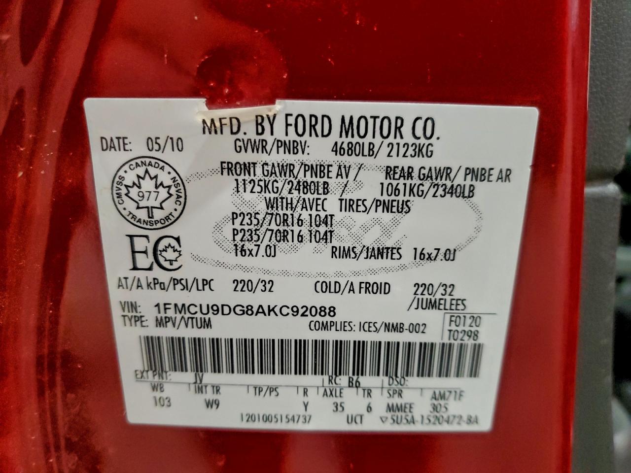 2010 FORD ESCAPE XLT photo 13