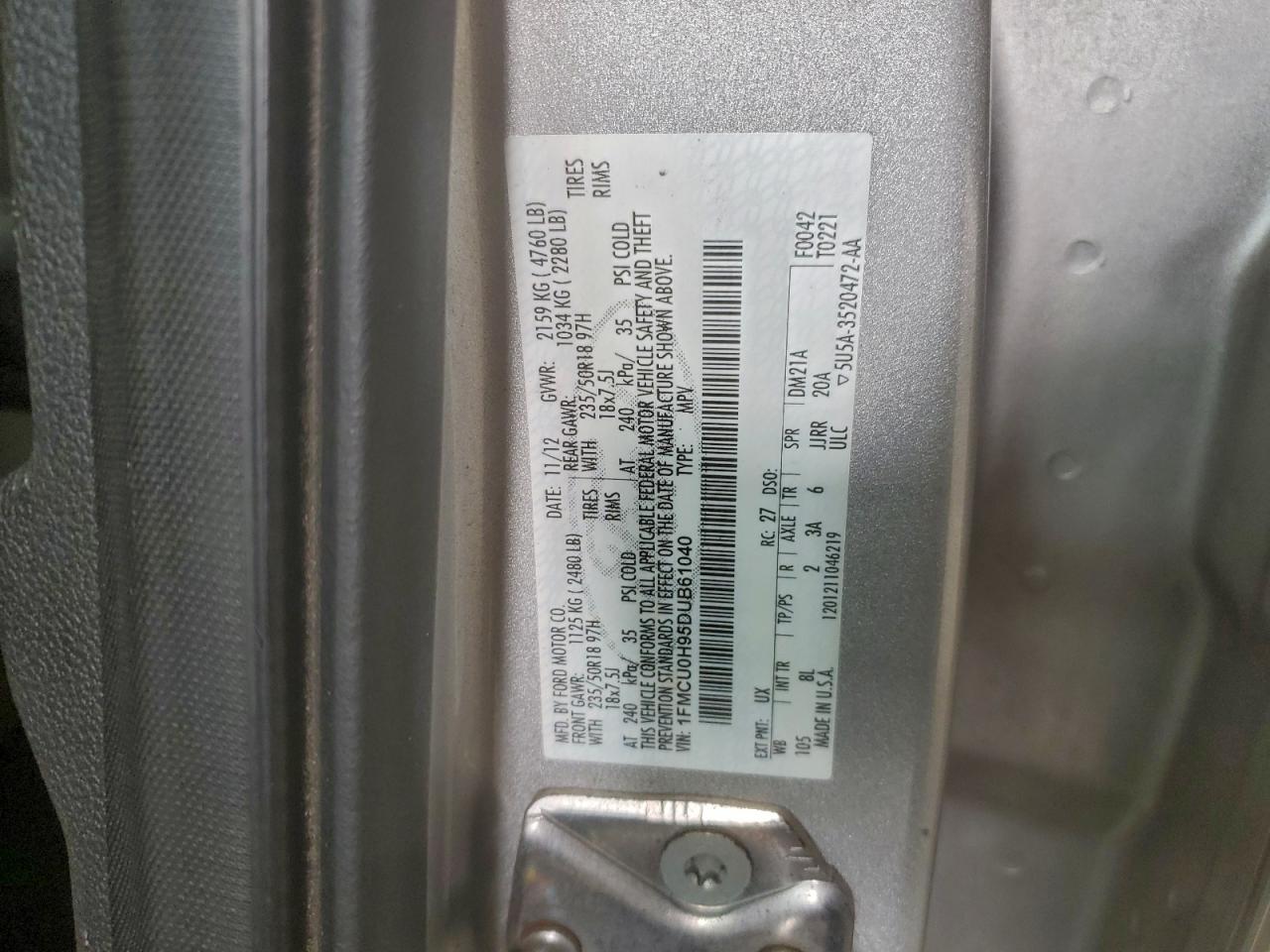 2013 FORD ESCAPE SEL photo 13