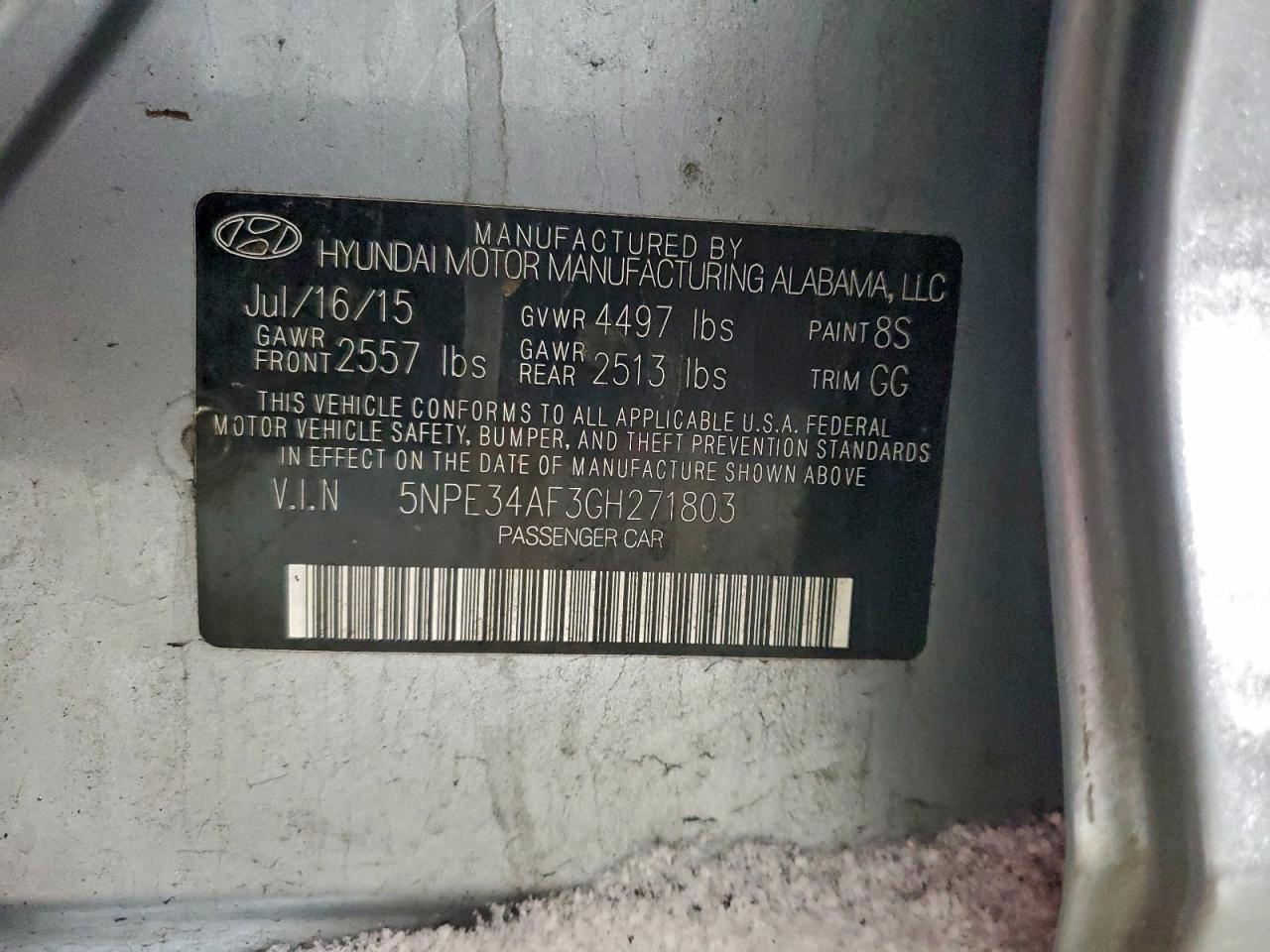 2016 HYUNDAI SONATA SPORT photo 23