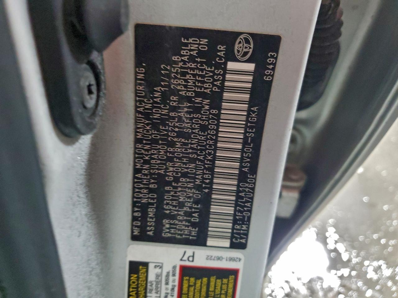2012 TOYOTA CAMRY BASE photo 23