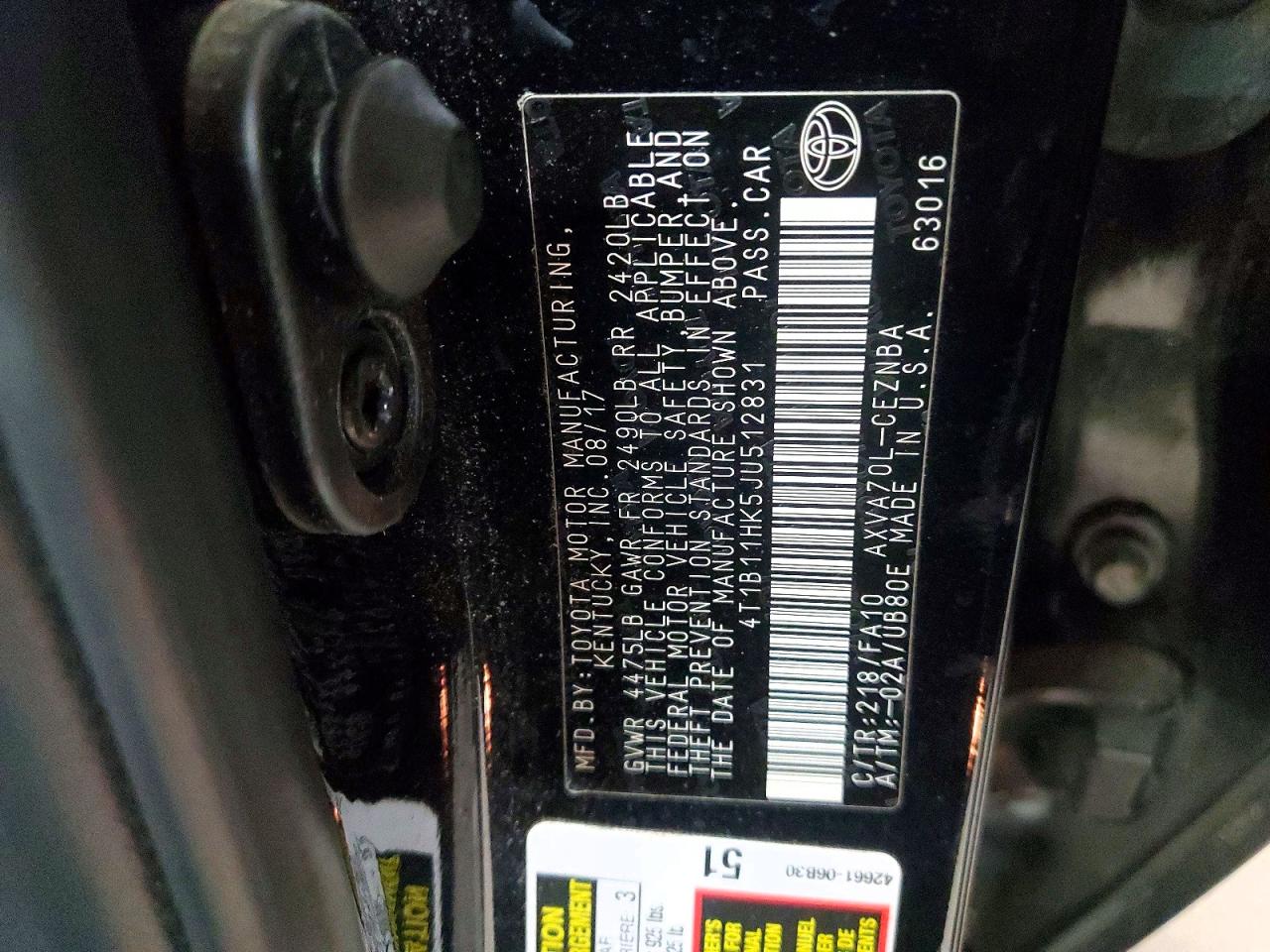 2018 TOYOTA CAMRY L photo 34