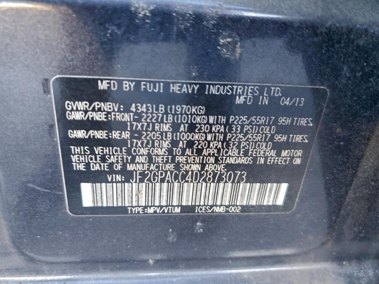 2013 SUBARU XV CROSSTREK 2.0 PREMIUM photo 37