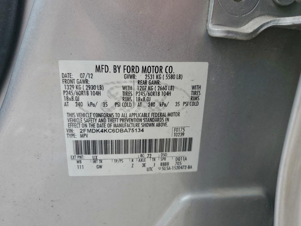 2013 FORD EDGE LIMITED photo 13