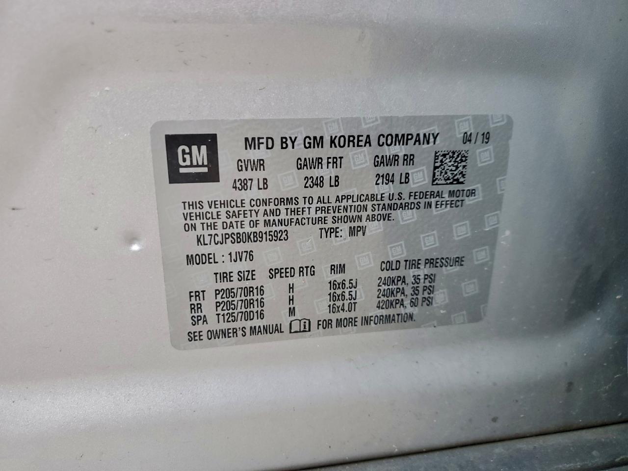 2019 CHEVROLET TRAX 1LT photo 25