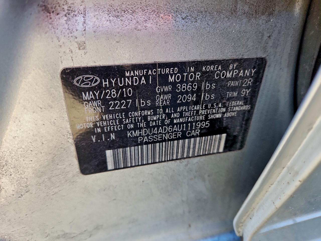 2010 HYUNDAI ELANTRA BLUE photo 34