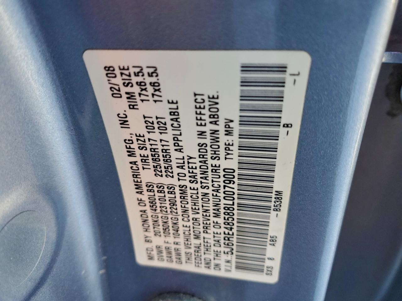 2008 HONDA CR-V EX photo 14