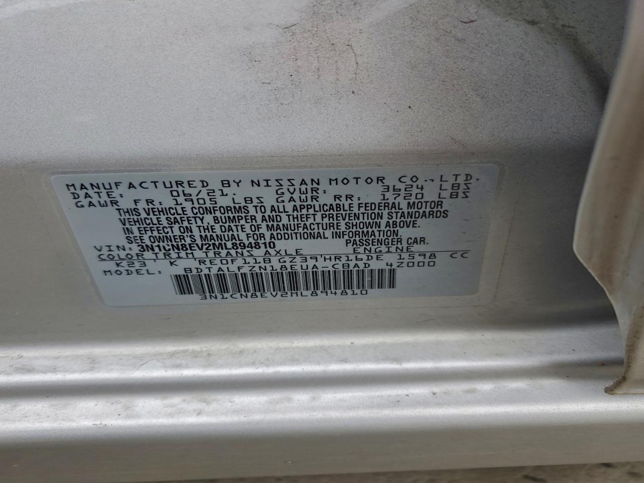 2021 NISSAN VERSA SV photo 13