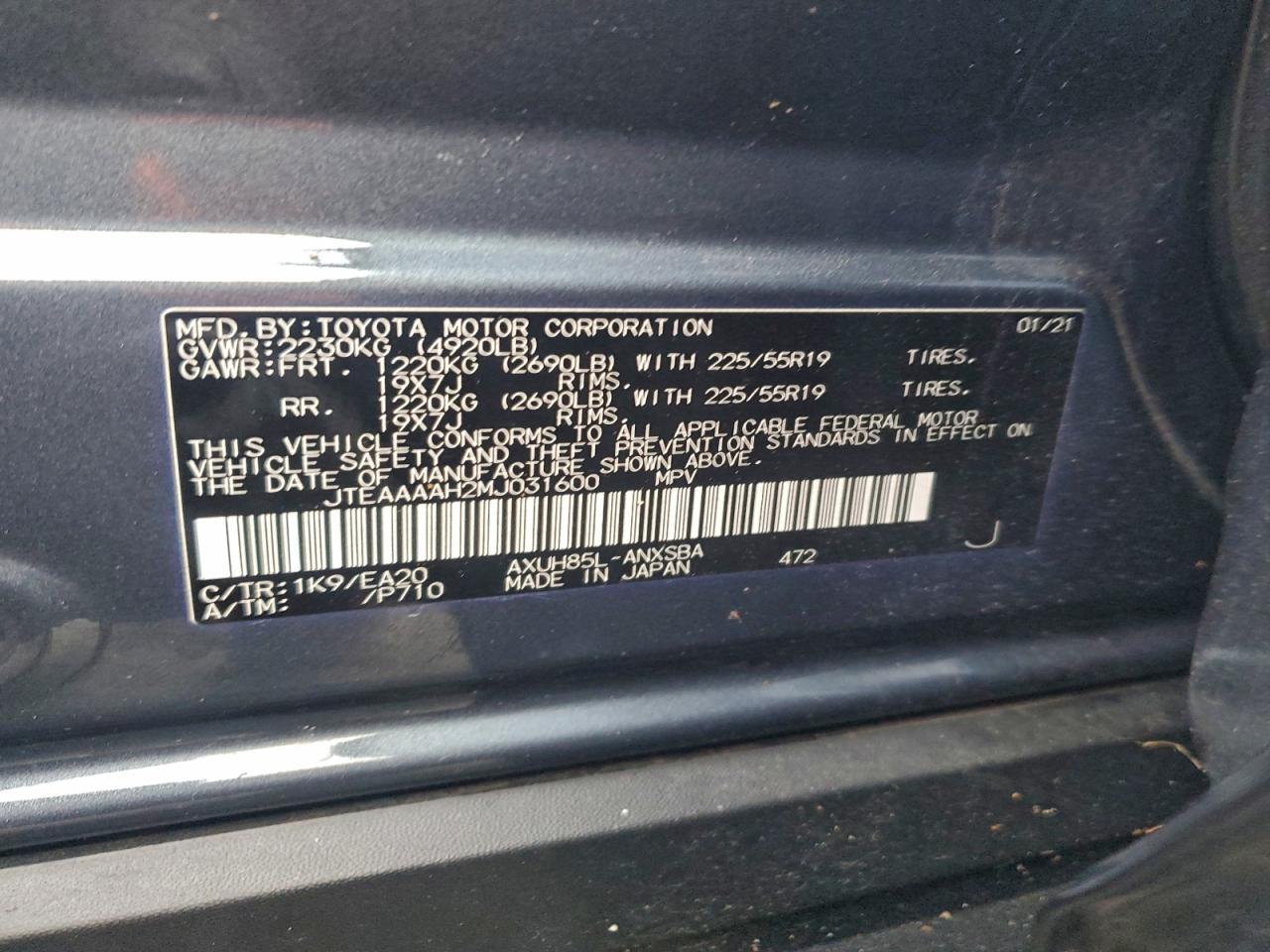 2021 TOYOTA VENZA LE photo 14