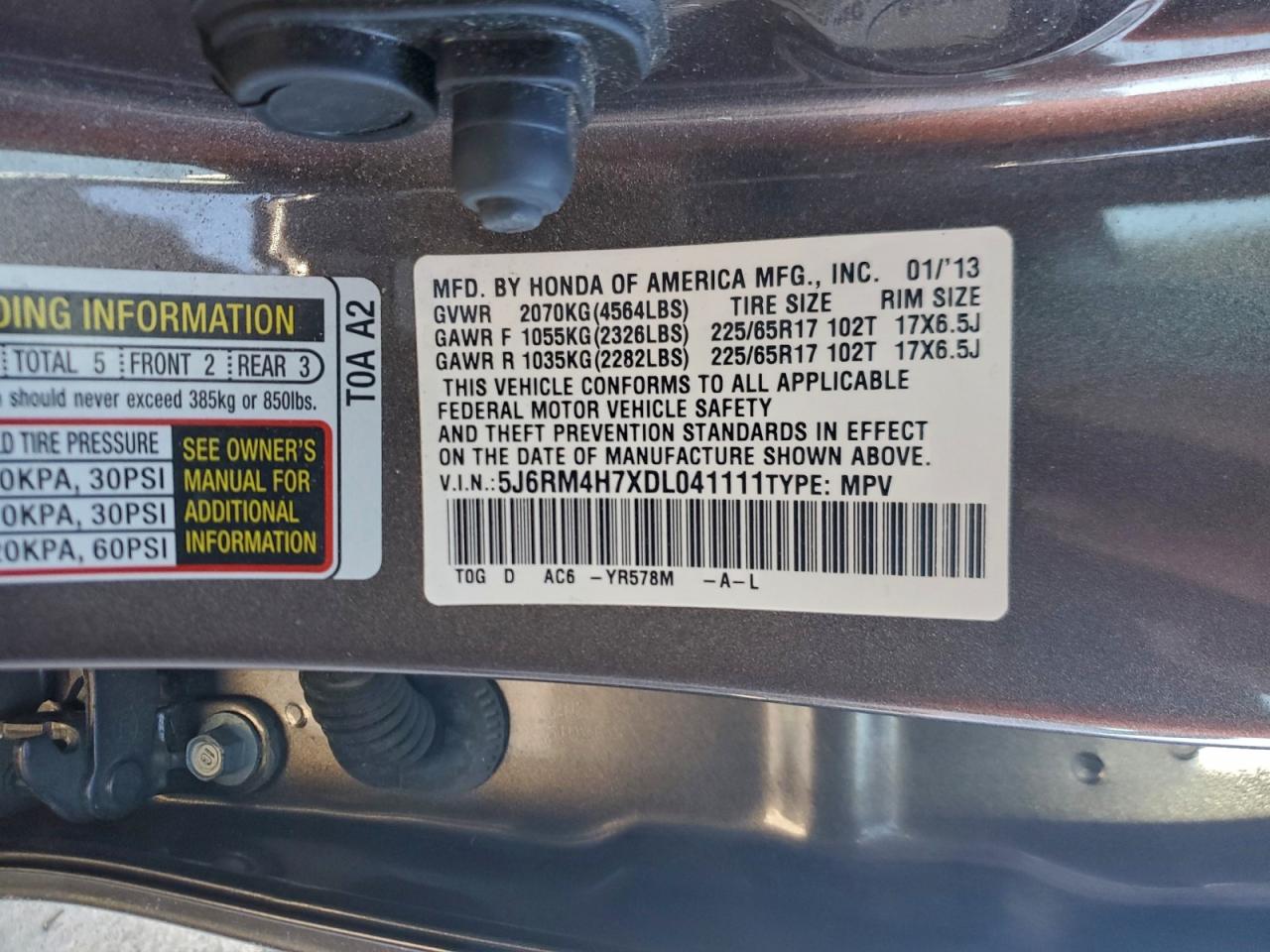 2013 HONDA CR-V EXL photo 14