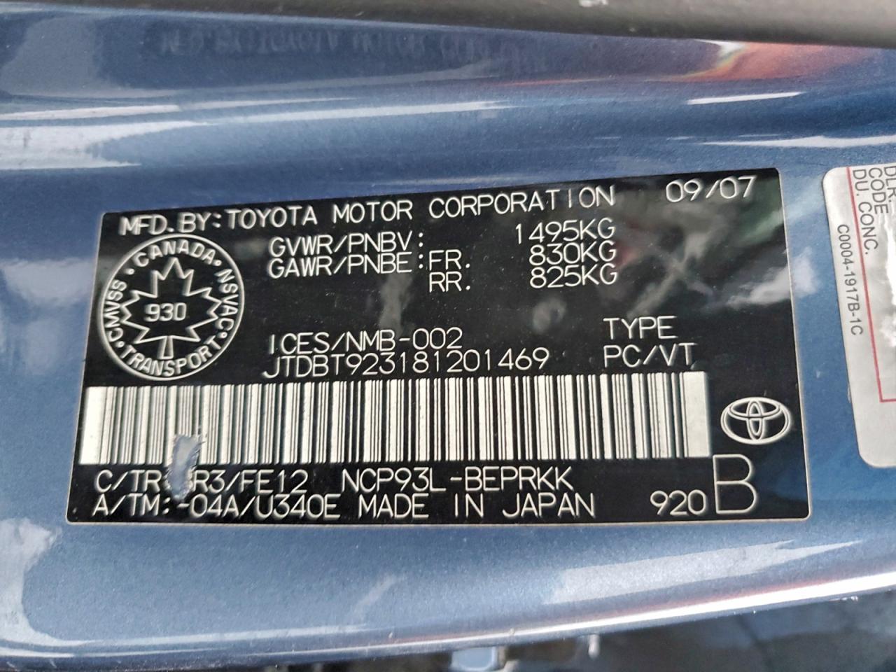 2008 TOYOTA YARIS photo 12