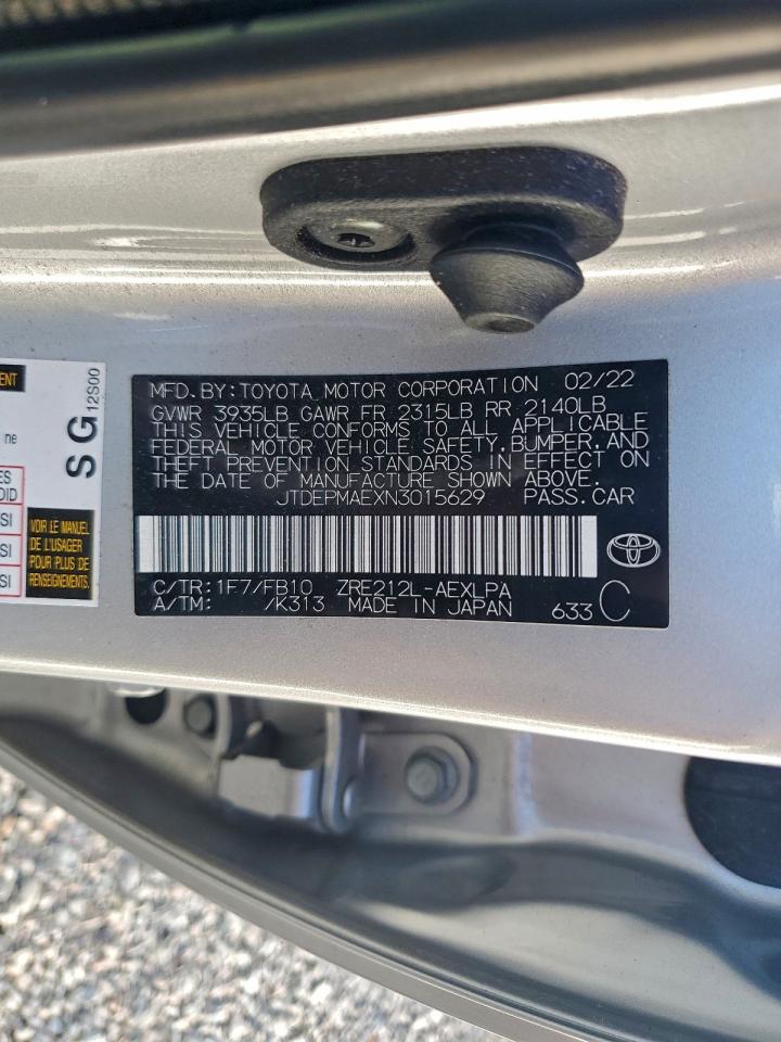 2022 TOYOTA COROLLA LE photo 12
