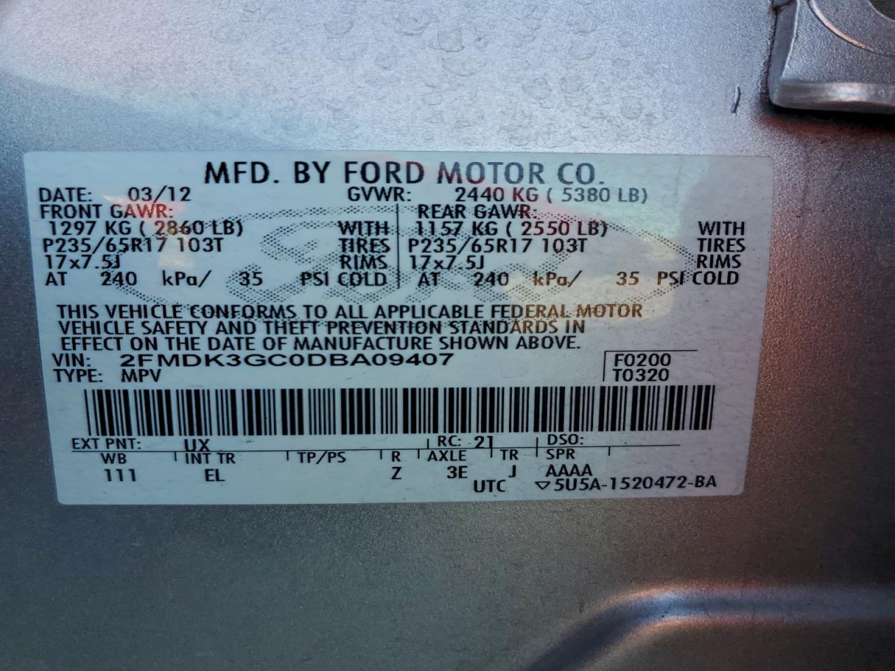 2013 FORD EDGE SE photo 14