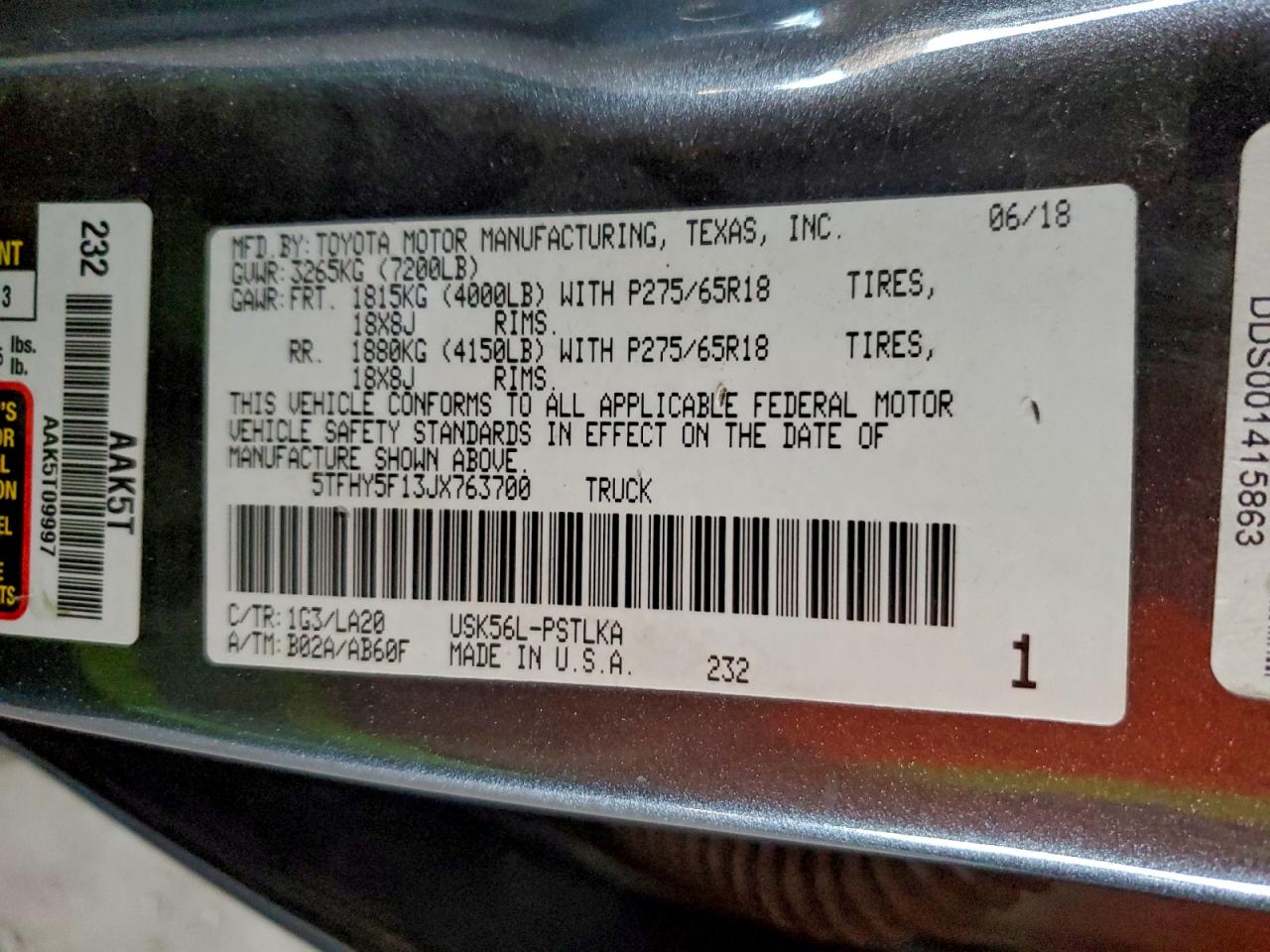 2018 TOYOTA TUNDRA CREWMAX LIMITED photo 12