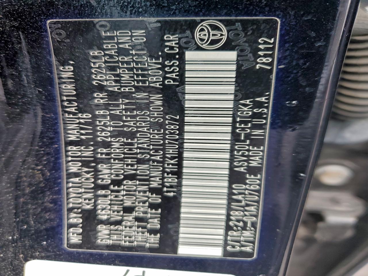 2017 TOYOTA CAMRY LE photo 23