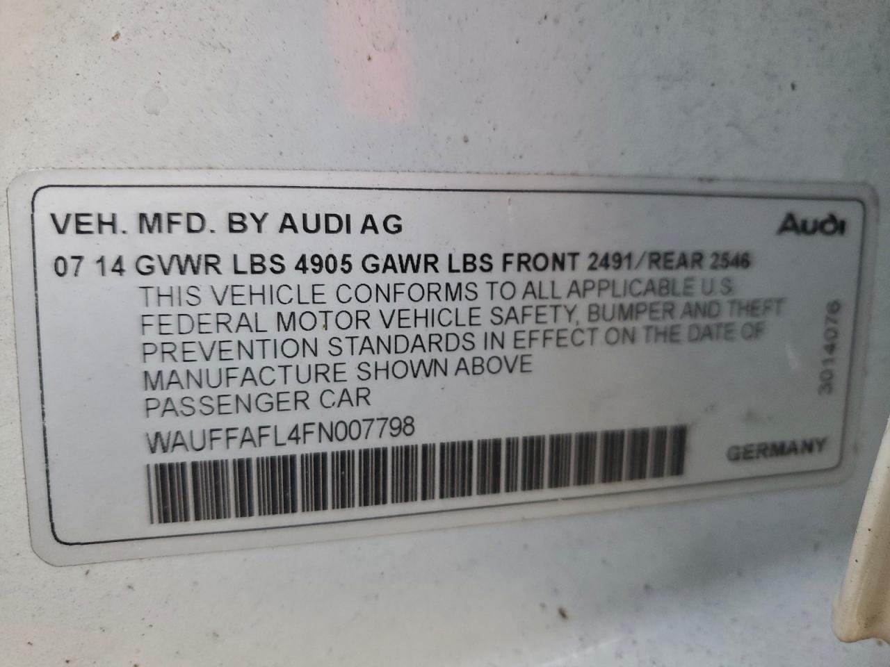 2015 AUDI A4 PREMIUM PLUS photo 12