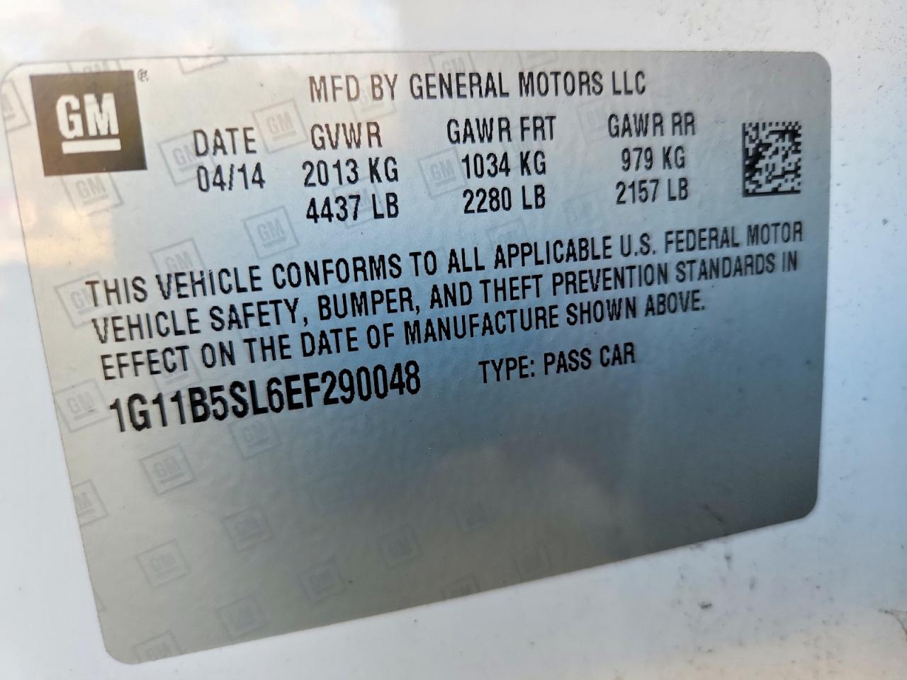 2014 CHEVROLET MALIBU LS photo 12
