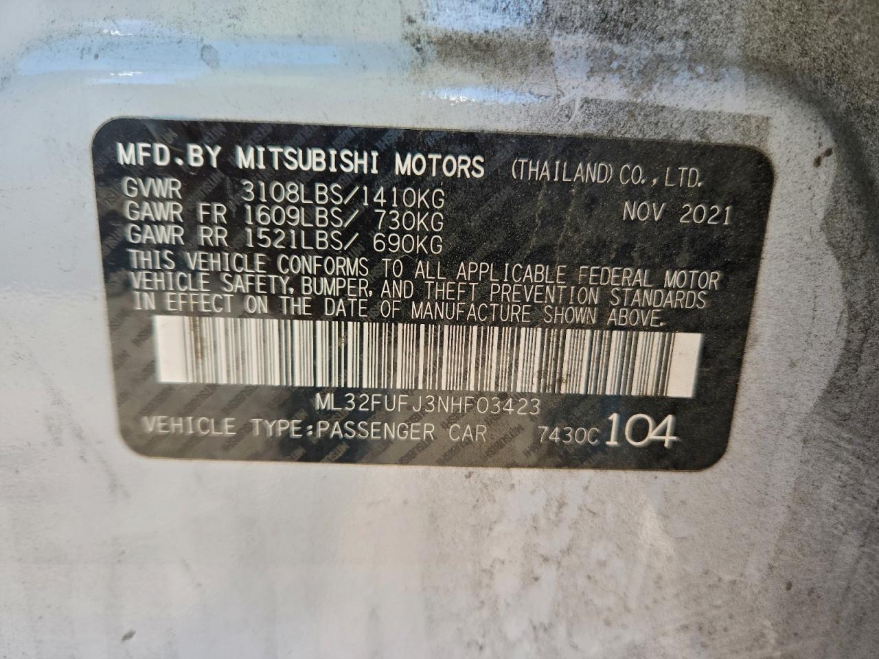 2022 MITSUBISHI MIRAGE G4 ES photo 12