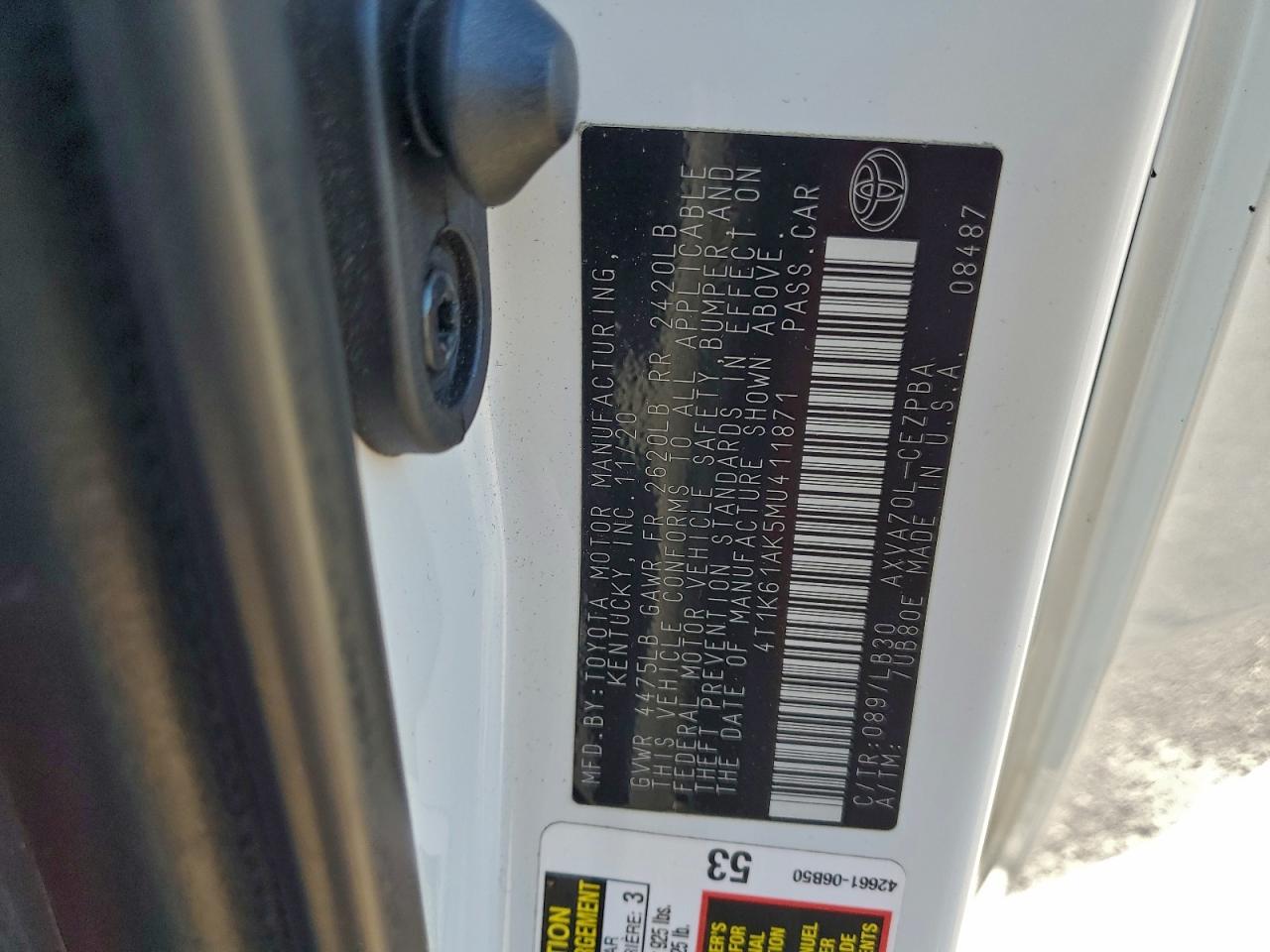 2021 TOYOTA CAMRY XSE photo 12