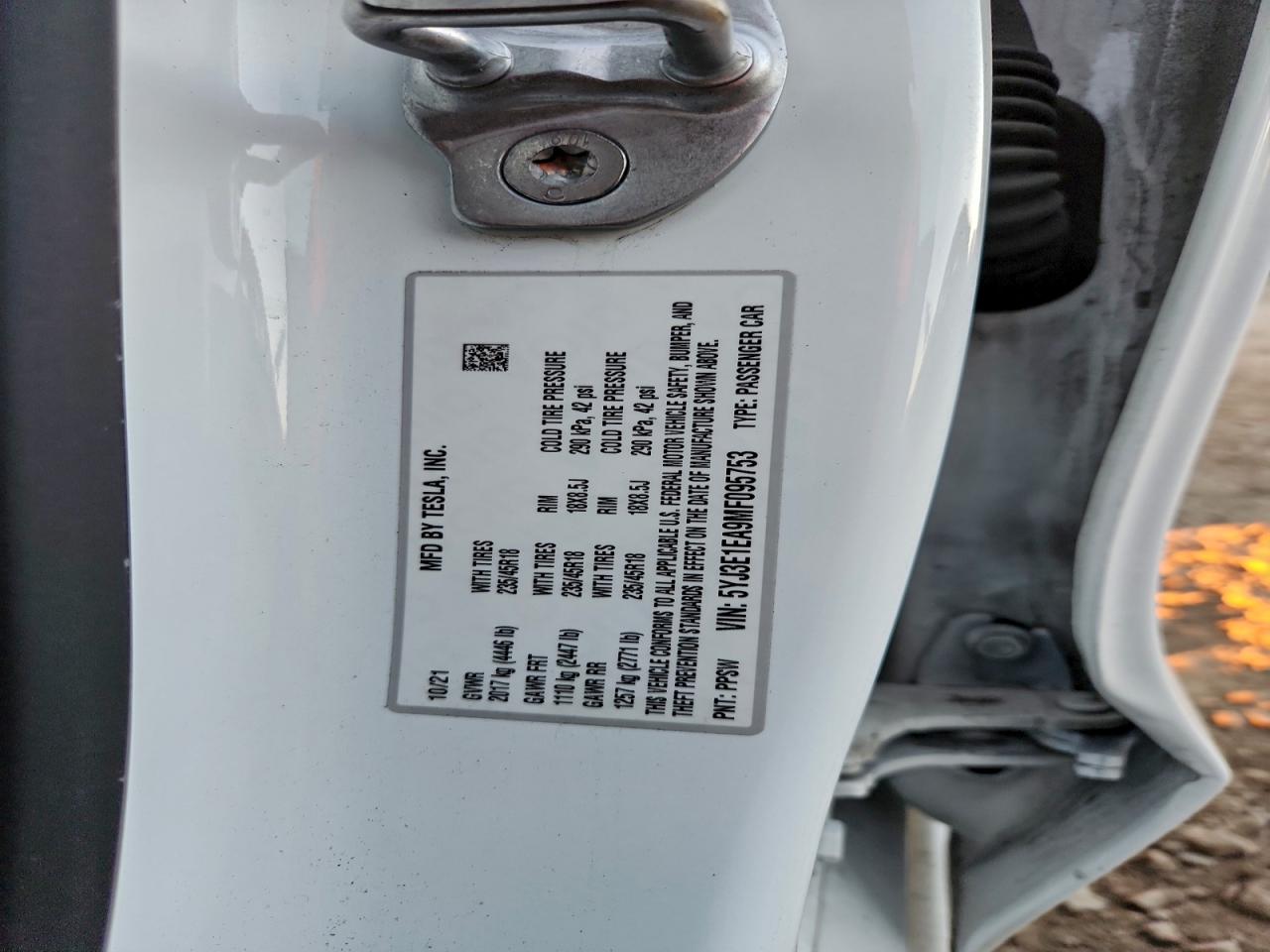 2021 TESLA MODEL 3 photo 13