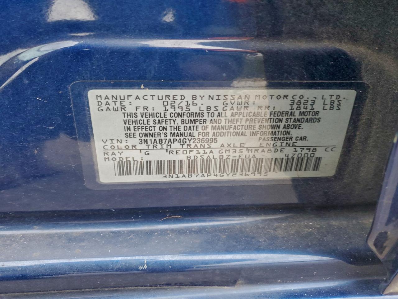 2016 NISSAN SENTRA S photo 12