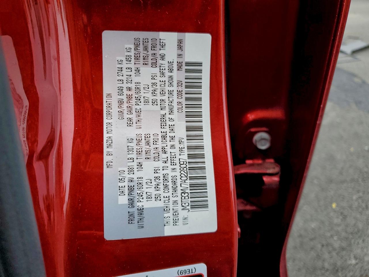 2010 MAZDA CX-9 photo 13
