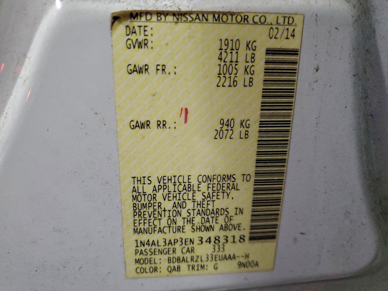 2014 NISSAN ALTIMA 2.5 photo 34