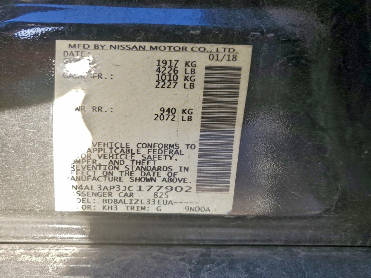 2018 NISSAN ALTIMA 2.5 photo 12