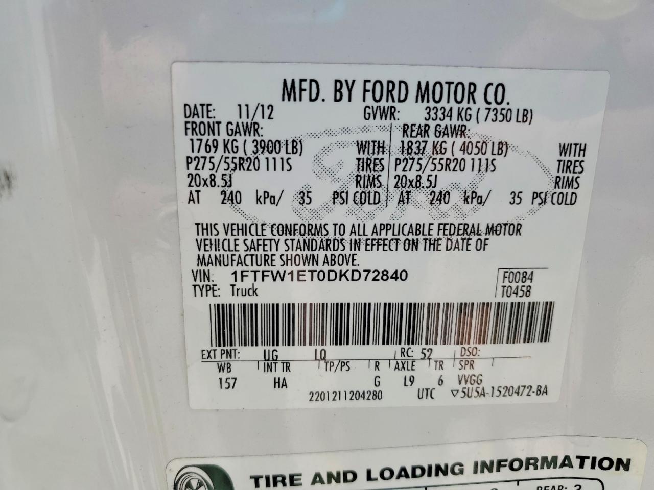 2013 FORD F150 SUPERCREW photo 12