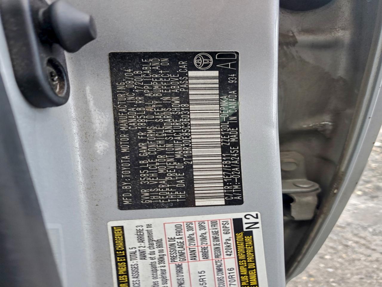 2005 TOYOTA COROLLA CE photo 12