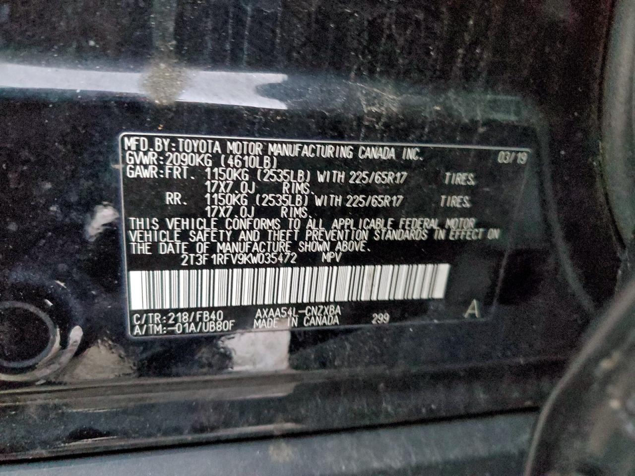 2019 TOYOTA RAV4 LE photo 13