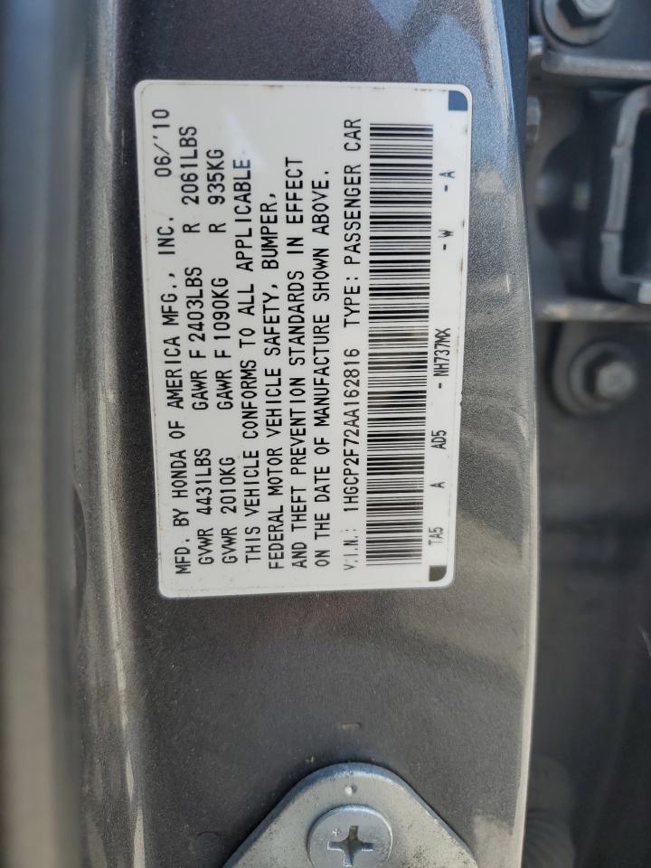 2010 HONDA ACCORD EX photo 12