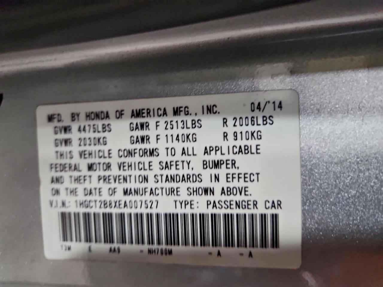 2014 HONDA ACCORD EXL photo 34