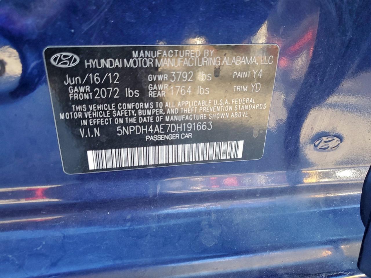 2013 HYUNDAI ELANTRA GLS photo 13